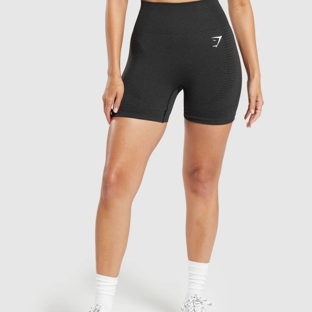 Gymshark Black High Waisted Bike Shorts Small Seamless Activewear